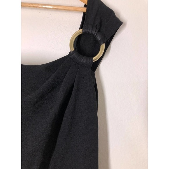 Shoshanna Eonia Dress One-Shoulder Gown Jet Midnight Stretch Crepe Sheath US 6 - Picture 7 of 11